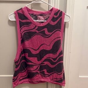 FP Movement by Free People Pink and Black Wave Tank Top